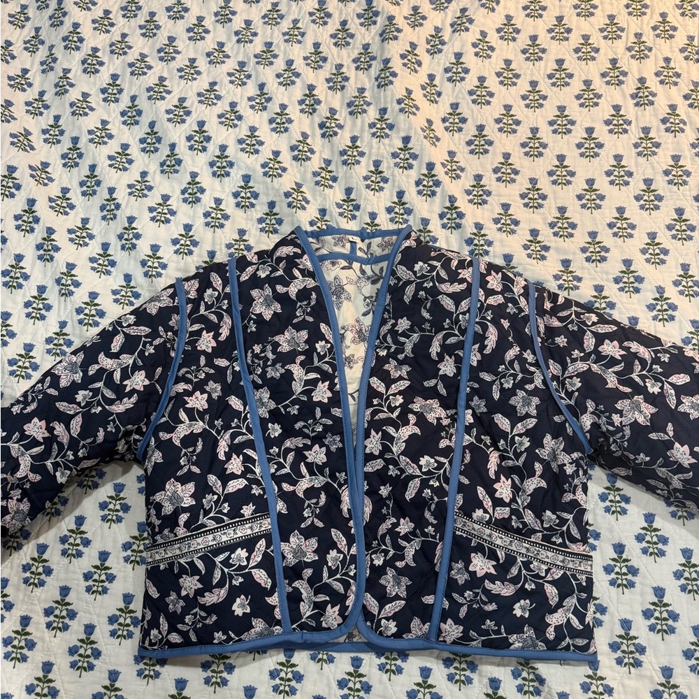 Amazon Print Puffer Jacket - Navy Blue and White - Picture 3 of 4